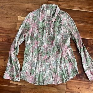 Elegant silk J. Crew floral blouse